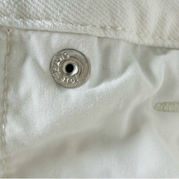Joie Ultra High Waist Straight Leg Cropped Denim Jeans Button Fly White Size 32 - Picture 13 of 14